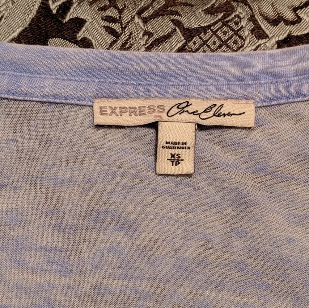 Express One Eleven Oversized V-neck Top XS/TP - Picture 4 of 7